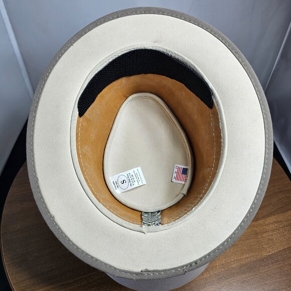 Eco Soho Suede / Fabric Fedora American Hat Makers | Sage | Small RARE - Picture 8 of 9